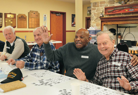 A group of Veterans playing Bingo.