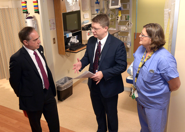 Dr. David Shulkin tours a patient care unit at VA Pittsburgh.