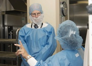 Dr. Michael Adelman tours the operating rooms.