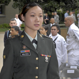 A female Veteran in uniform.