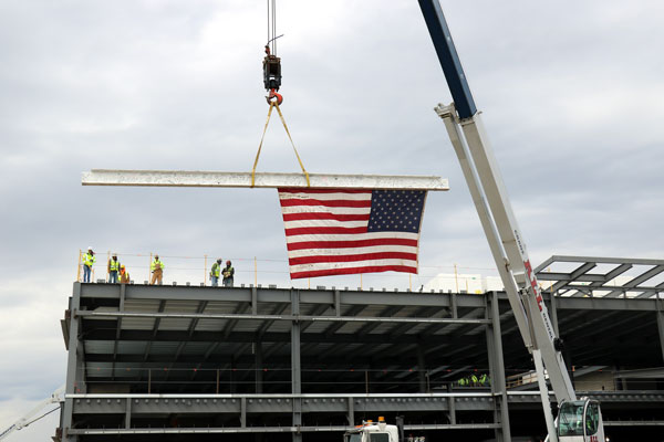 The final steel beam for VA Butler Healthcare's new Health Care Center was lifted into place.