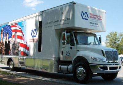 The mobile health outreach van at Wilmington VA Medical Center