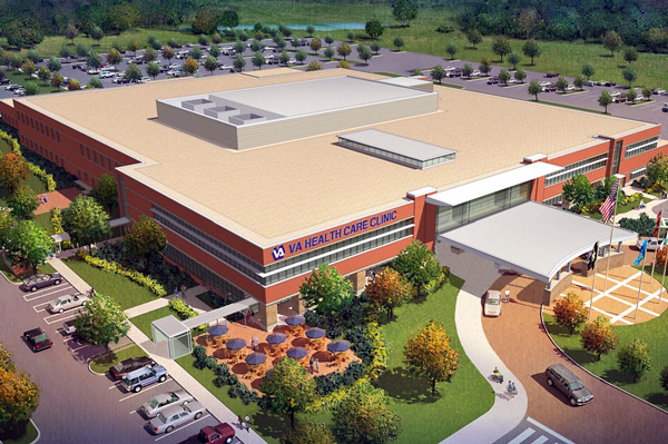 Artist rendering of the new health care center building.