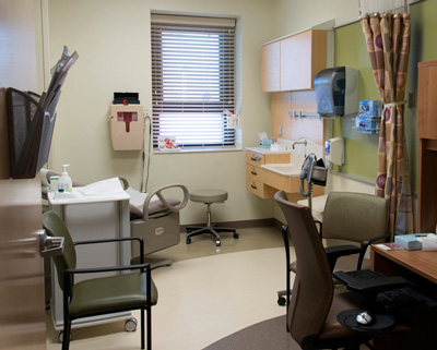 A new patient examination room.