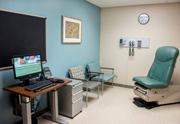 A new exam room in the Warren County outpatient clinic.