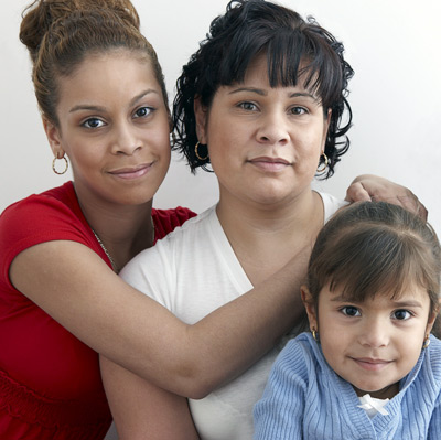 A group of three generations of women.