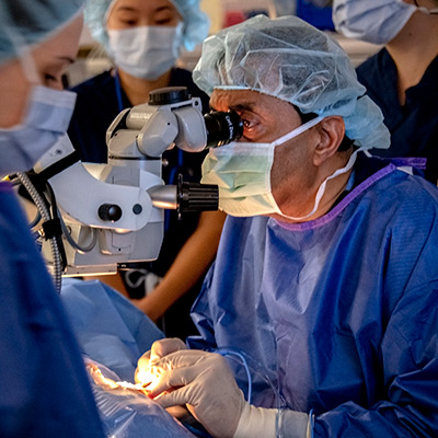 Close-up of Dr. Venkatesh in the operating room.