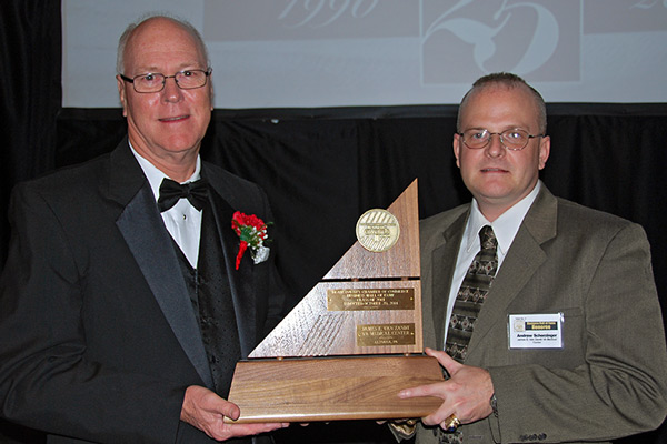 Altoona VA director William Mills receives the Blair County Business Hall of Fame Award.