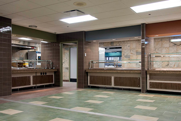The newly renovated canteen serving area.